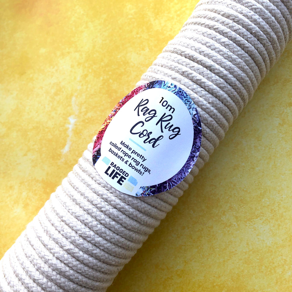 10 metres of Ragged Life rag rug cotton cord for coiled rope bowls and baskets