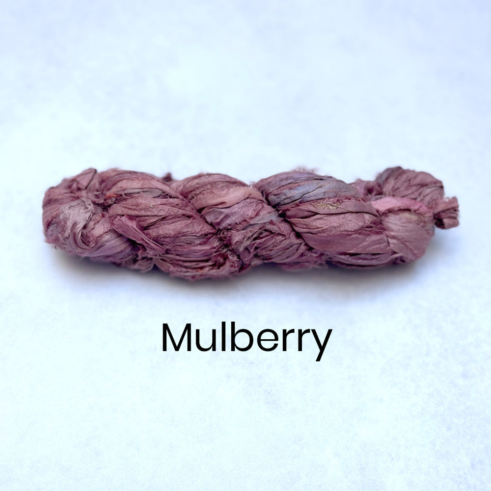 Braided mulberry fiber on a white background with 'Mulberry' text.