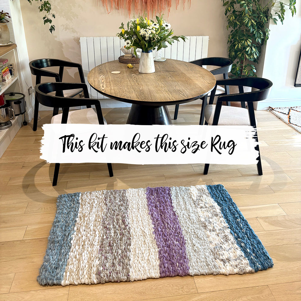 Beginner Peg Loom Weaving Kit - Makes 130 x 90cm Woollen Rug