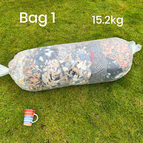 STOCK CLEARANCE - 10-22kg Bulk Wool Blanket Selvedge Yarn Bags