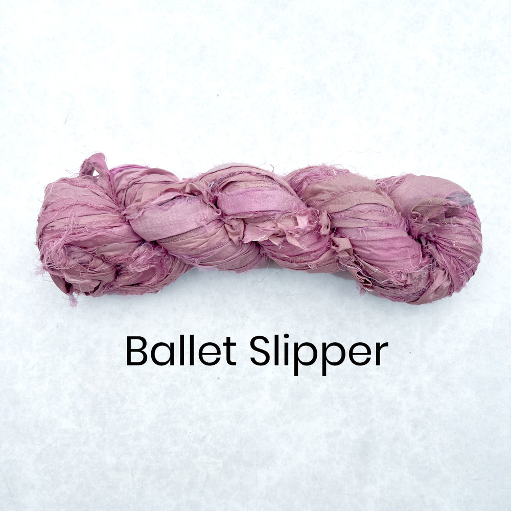 Light pink ballet slipper colour sari silk ribbon