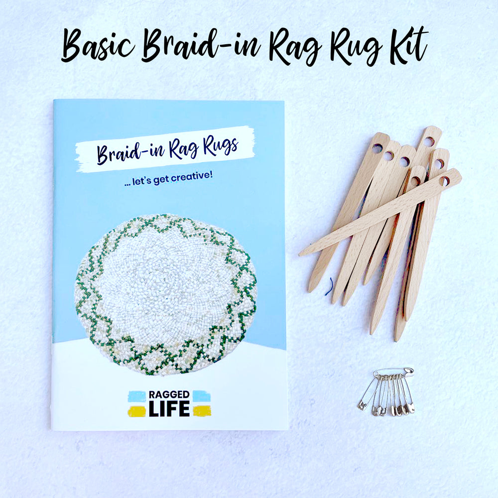 Braided Rag Rugs Kit Beginners’ Braid-In Rag Rug Kit – Tools, Instructions & Optional Fabric