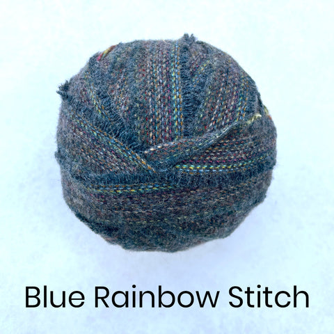 Ragged Life Blue 100% Wool Blanket Yarn Offcuts Fabric for Rag Rugging