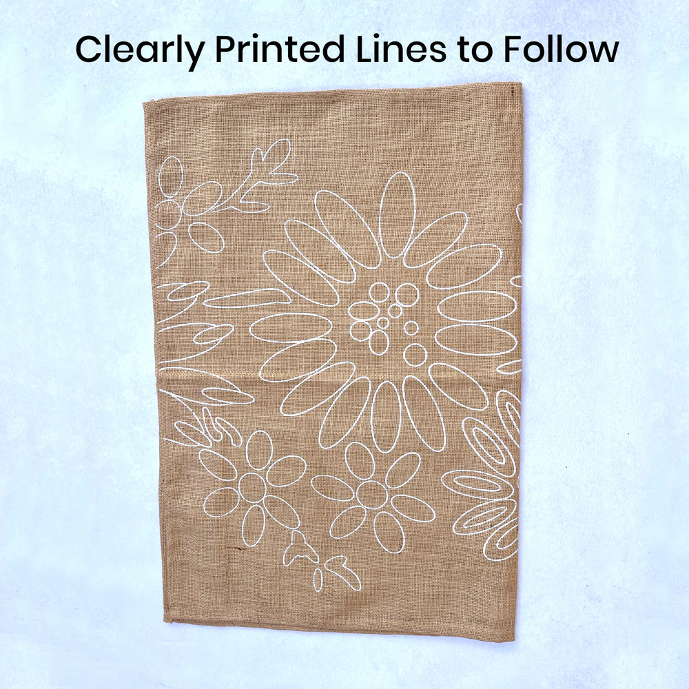 Backing For Rag Rug Wildflower Meadow Pre-Printed Rug Hessian | Rag Rug Backing
