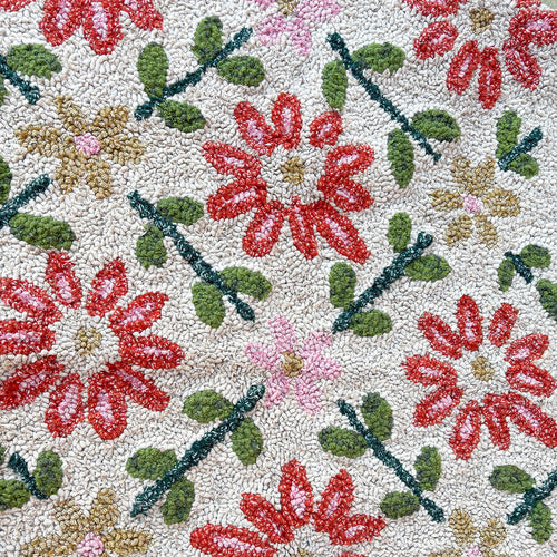 Ragged Life Flower Power Pre Printed Rug Design for Beginners
