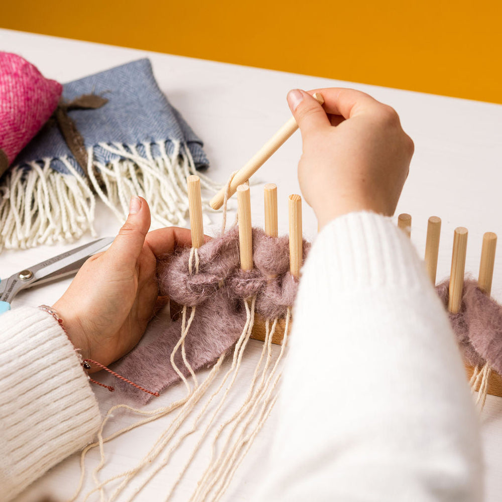 Large Adjustable Peg Loom 3 Rows Of Holes 90cm Length large-adjustable-peg-loom-3-rows-of-holes-90cm-length