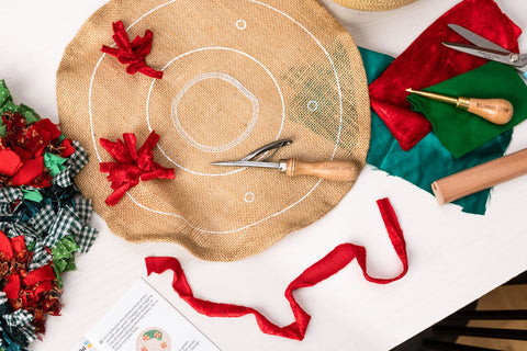 'Make a Christmas Rag Rug Wreath in a Day' - Full Day Class