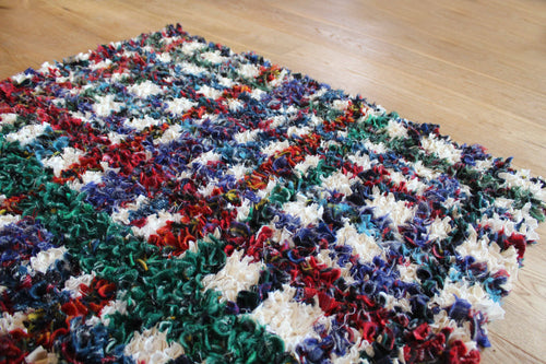Tartan design traditional British rag rug 