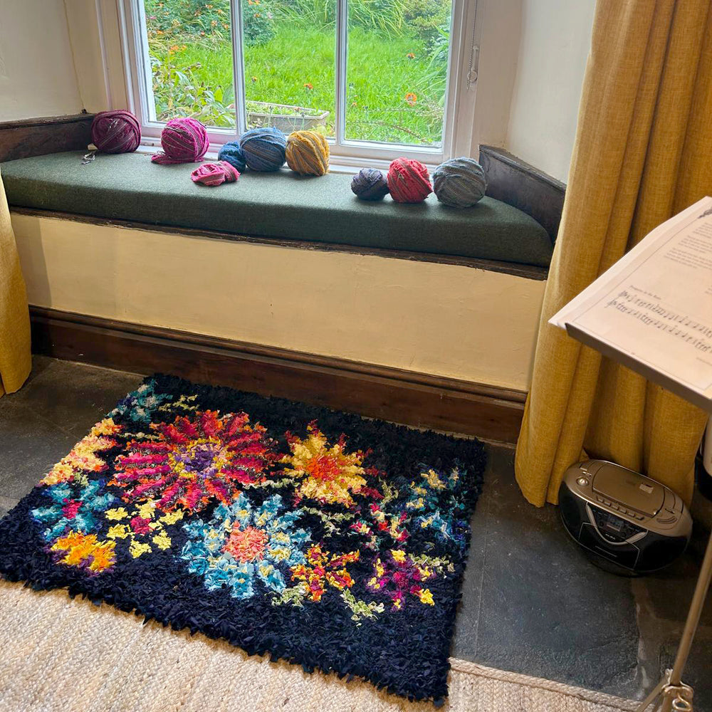 Backing For Rag Rug Wildflower Meadow Pre-Printed Rug Hessian | Rag Rug Backing