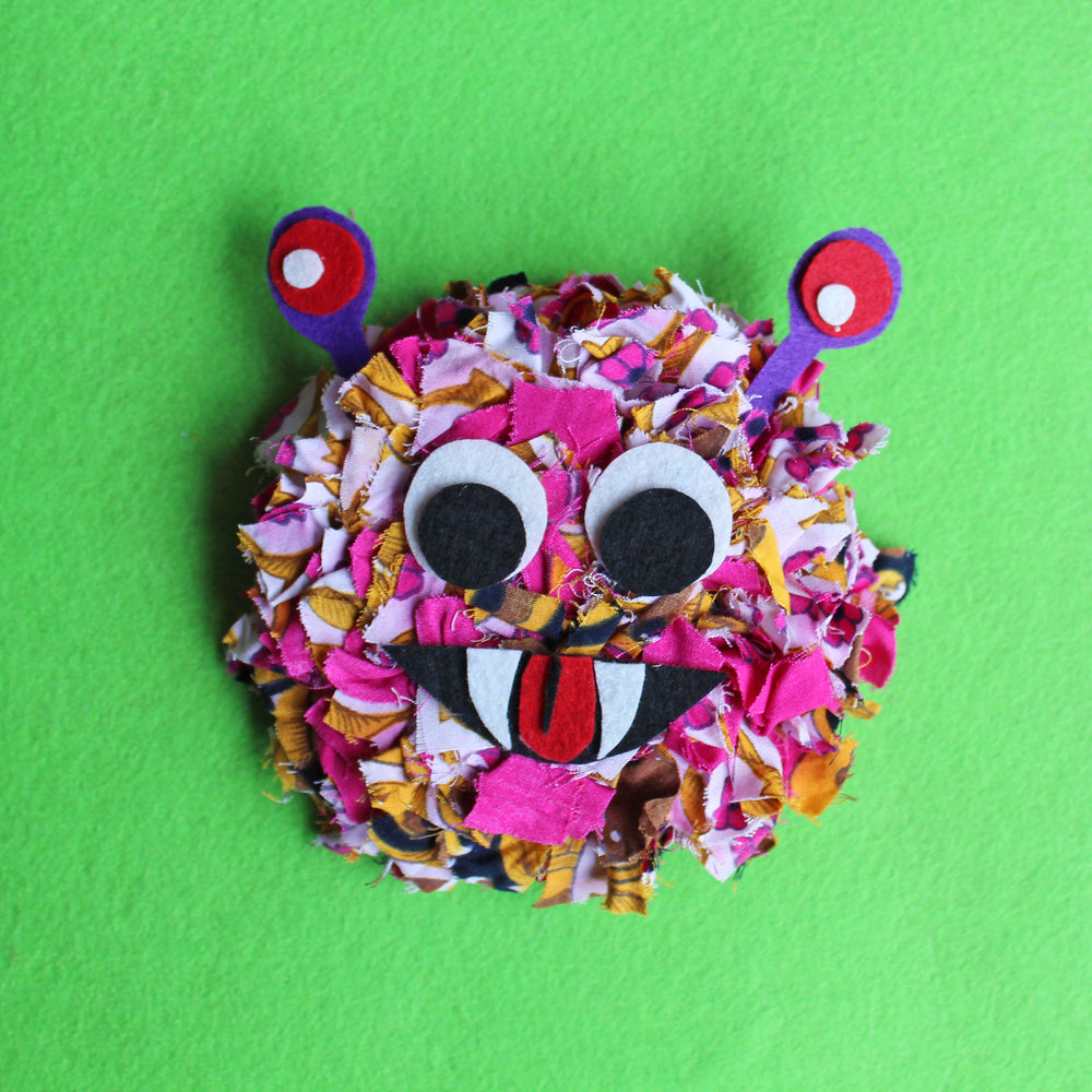 Pink rag rug monster children's craft kit uk