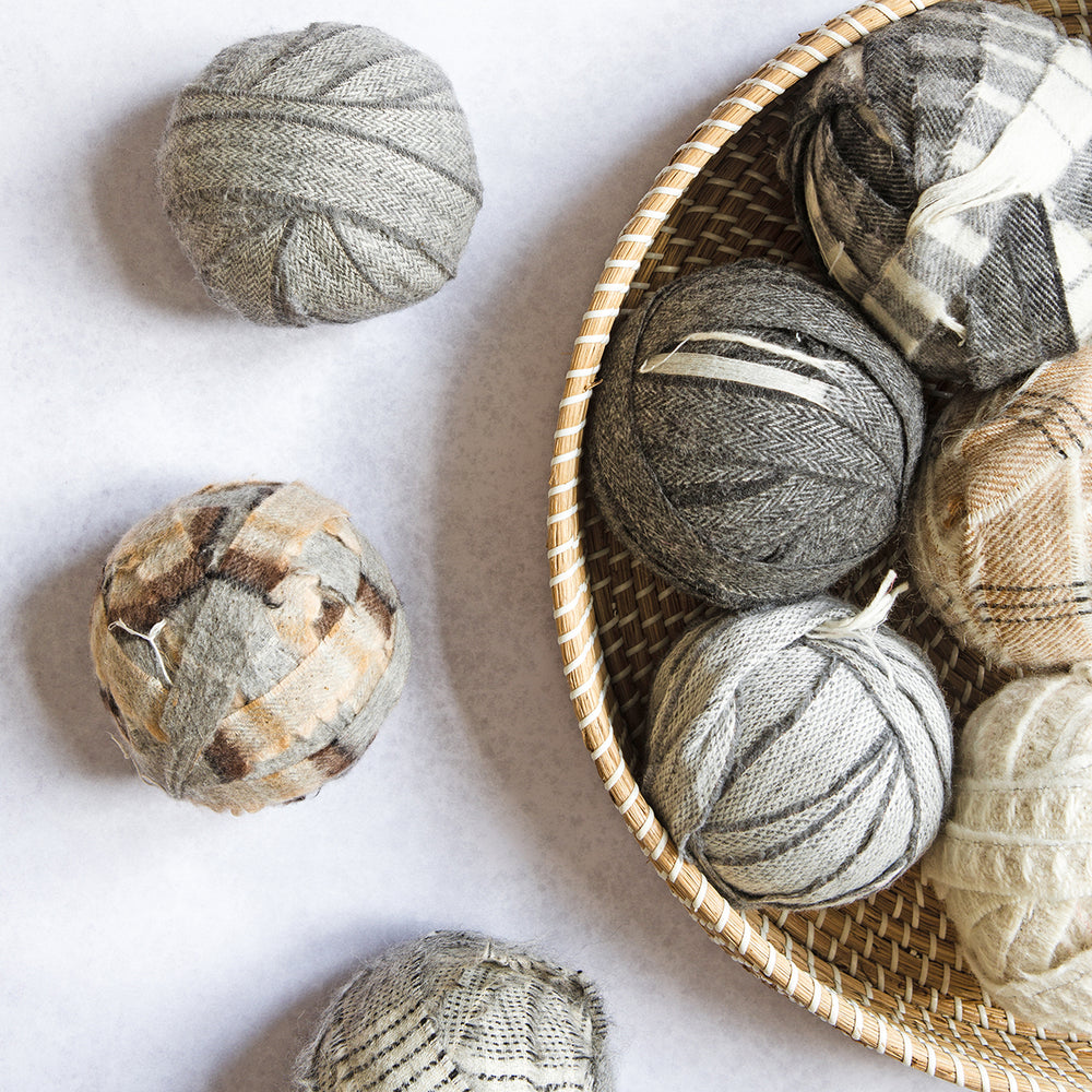 Ragged Life cream and grey neutral blanket yarn balls