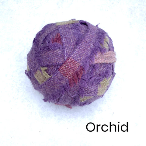 Ragged Life Pink and Purple balls of Wool Blanket Yarn for making rag rugs. Cashmere and lambswool. 