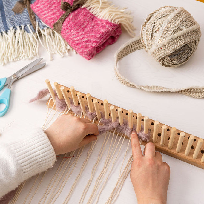 Peg loom weaving