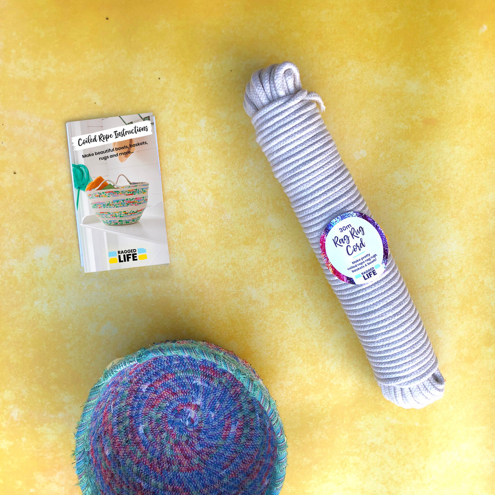 Coiled Rope Bowl Instruction booklet and 6.5mm cotton cord 