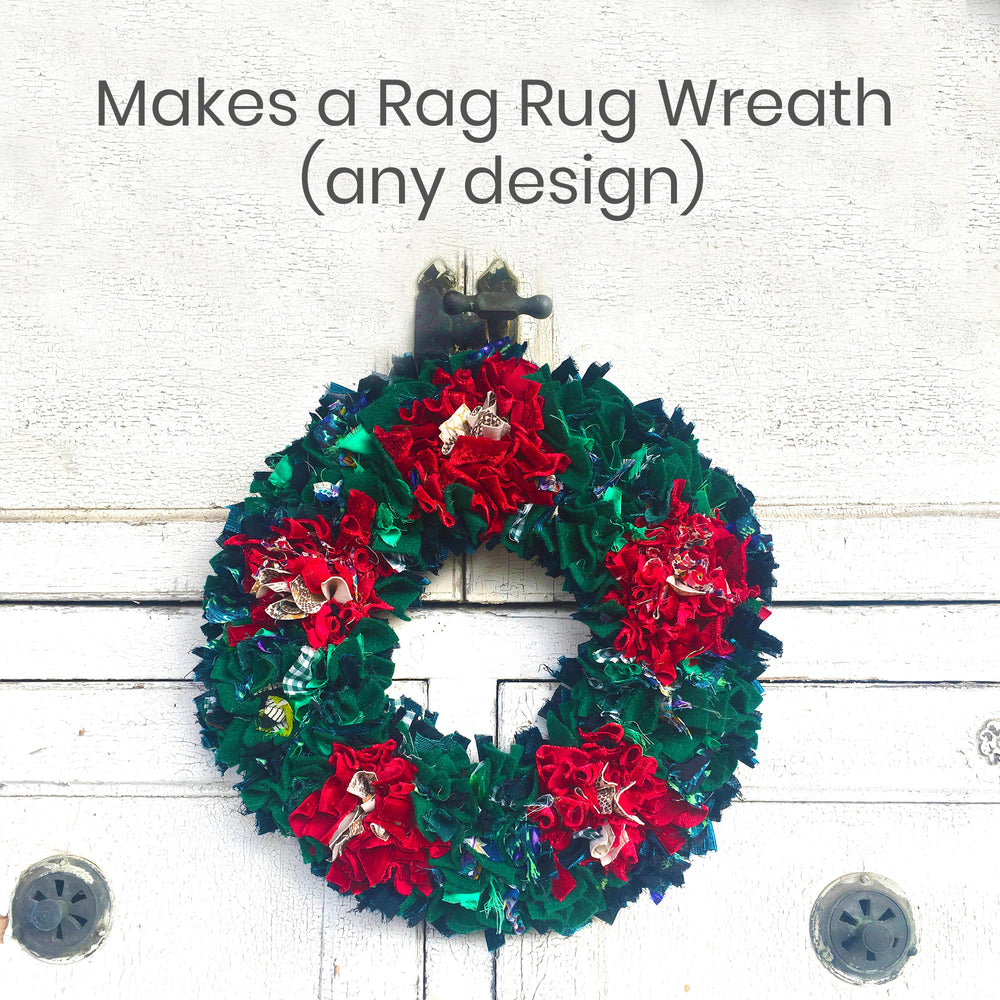 Make a rag rug wreath with the Ragged Life rag rug wreath kit