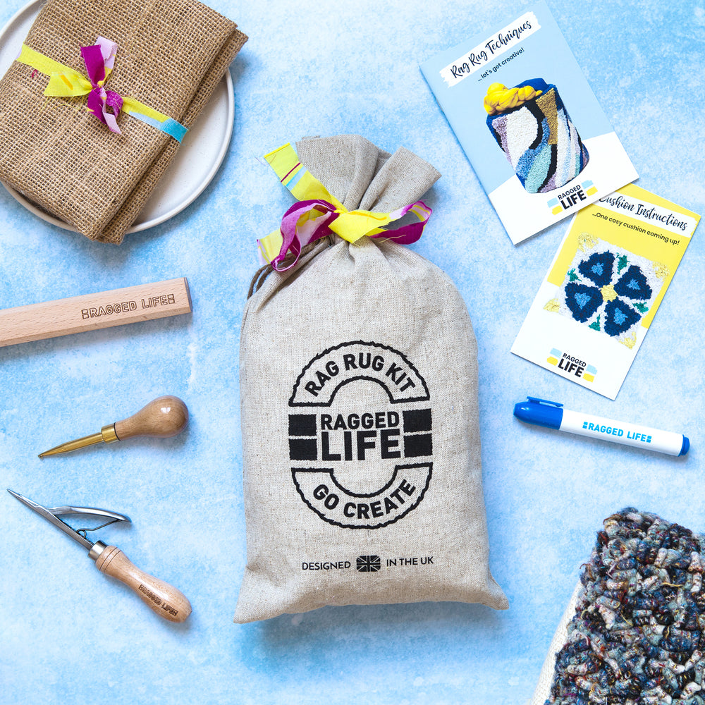 Ragged Life Rag Rug Cushion Kit Sustainable Craft