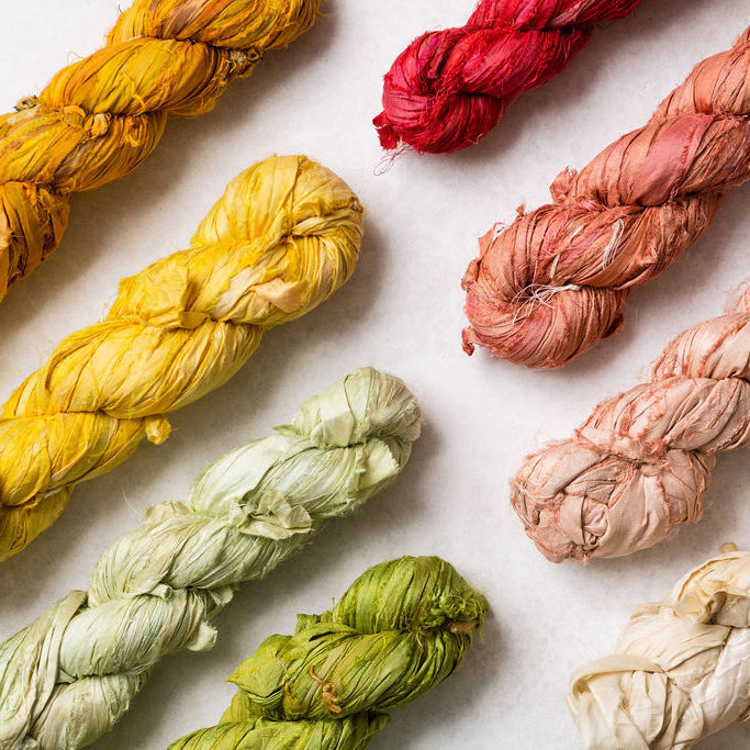 Recycled Sari Silk Ribbon - 100g Individual Colours