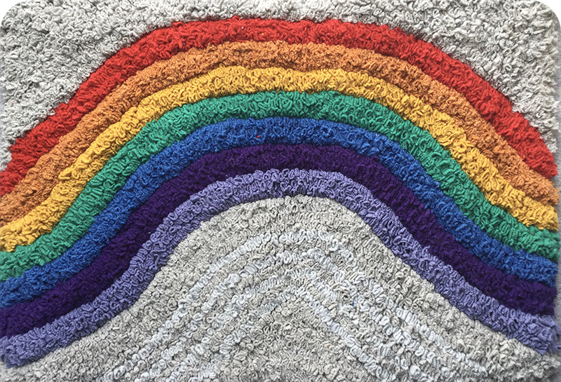 Rag Rug rainbow rug made by a student