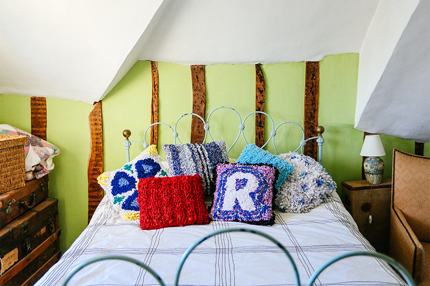Rag rug cushions make a great starter project!
